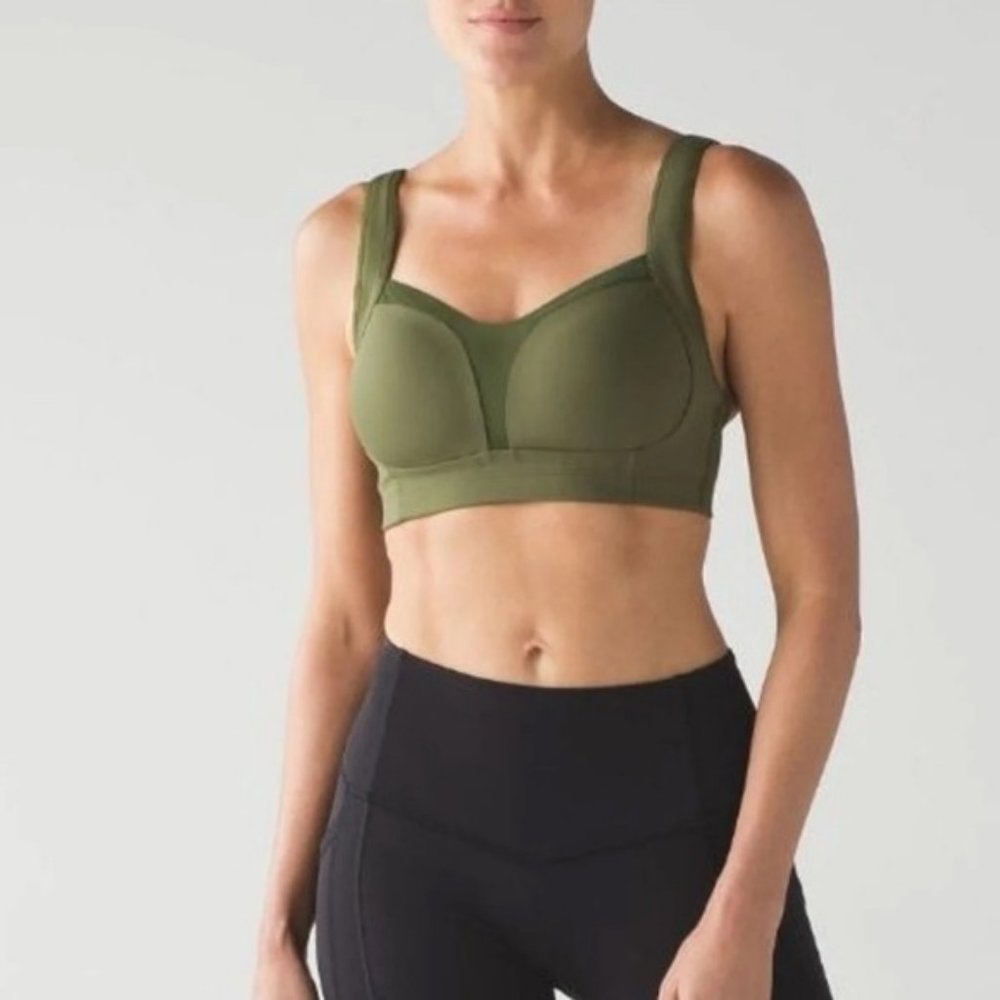 Lululemon Tata Tamer 32DD 32E Olive Green Sports Bra